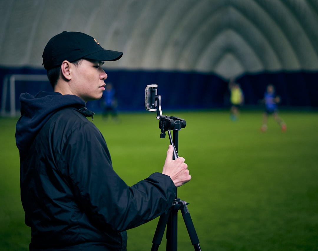 a man holding a camera